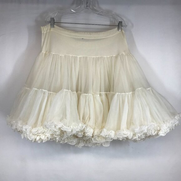 SAMS - WOMEN'S MEDIUM - WHITE 100% NYLON RUFFLE PETTICOAT FULL SKIRT - Picture 4 of 8